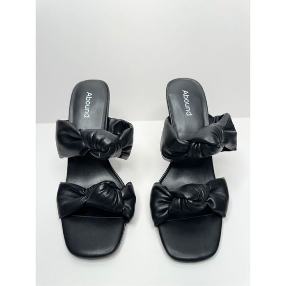 ABOUND Rainey Knotted Heeled Sandal in‎ Black Size 5.5 Square Open Toe Heels - Picture 3 of 9